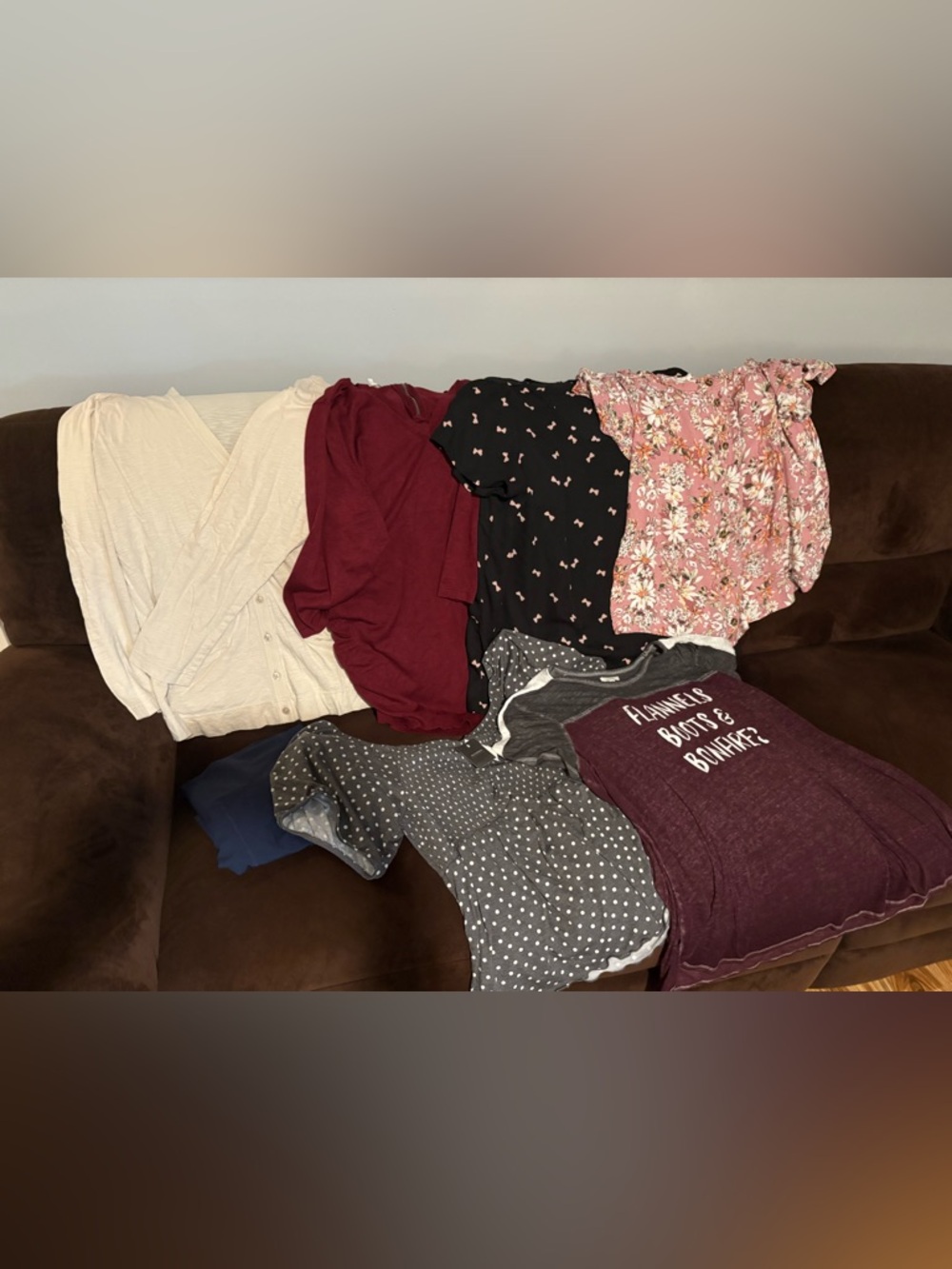 Mixed Women's Tops Bundle - Burgundy, Black, Pink, Gray